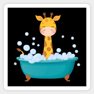 Cute Baby Giraffe Bathtub Sticker